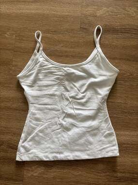 Vintage The Body Co. White Basic Spaghetti Strap Camisole Tank Top